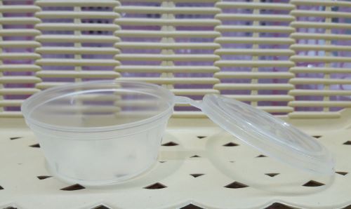 Clear Plastic Sauce Cups With Hinged Lid 30 ml, 50 Pcs