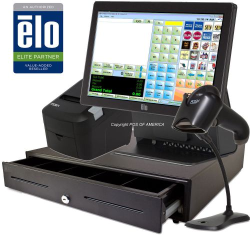 Corner store pos retail all-in-one station complete system with elo 15e2 new for sale