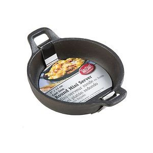 TableCraft CW30102 Cast Iron Round Mini Server 7 oz Black