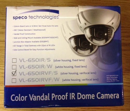 SPECO VL-650IRVF/S Color Vandal Proof IR Dome Camera 650 Varifocal Lens NEW