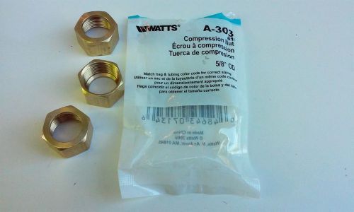 Watts A-303 (3-pack) 5/8” OD Compression Nuts