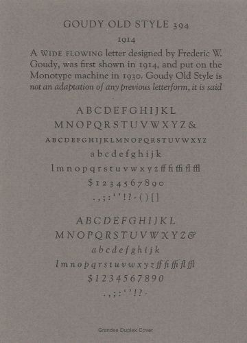 New Letterpress Type- 12pt. Goudy Old Style complete font