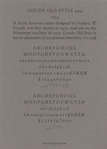 New Letterpress Type- 12pt. Goudy Old Style complete font