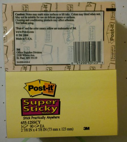 3M Post-It Super Sticky Notes 90 Sheet Packs: 900 Sheets in Total (New)