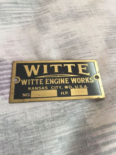 Hit miss engine Witte engine tag