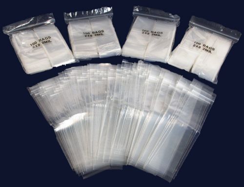 500 Ziploc Zipper Bags Plastic Baggie Ziplock 2&#034;X 8&#034;