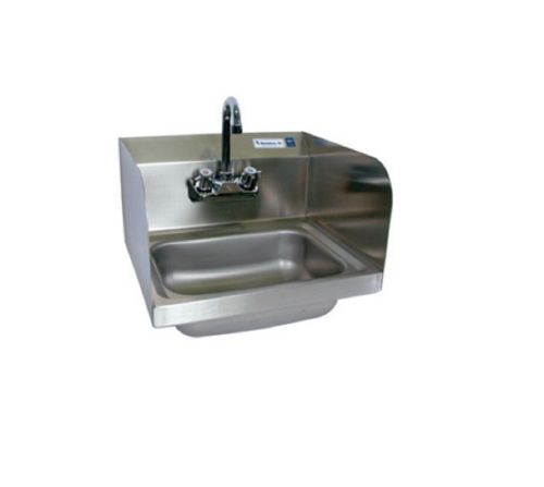 14&#034; x 10&#034; Stainless Steel Splash Mount Hand Sink w Faucet BBKHS-W-1410-4D-TD-P-G