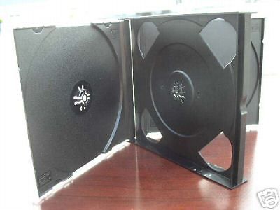 50 NEW 4 QUAD CD JEWEL CASES WITH BLACK TRAY