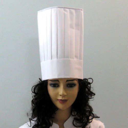 Frill Around Tall Chef&#039;s Hat White Commercial 1 Pcs