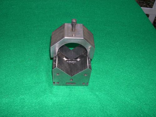 Machinist heavy duty hardened v-block with top hold down clamp for sale