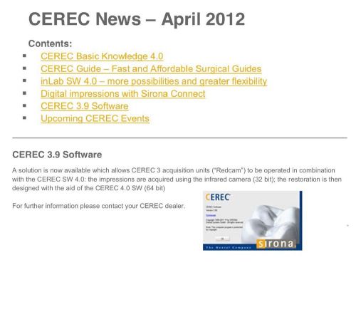 Upgrade kit for Cerec Redcam. Win7 64-bit and Cerec SW 4.2