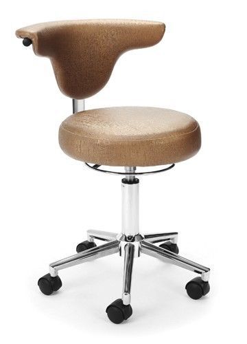 Anti-bacterial medical office task chair in carob color vinyl - clinic lab stool for sale