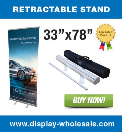 33&#034; retractable roll up banner stands for sale