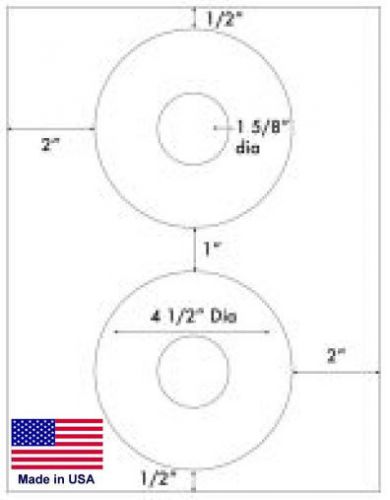 500 CD DVD MATTE 4.5&#034; DIA. LABELS FITS 5824 STYLE SOFTWARE LARGE CORE FREE S&amp;H