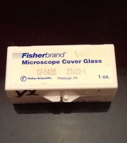 FISHERBRAND MICROSCOPE COVER GLASS 12-542B 22x22 1oz. See Listing.