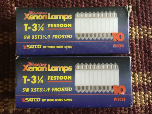 Satco Miniature Xenon Lamps 75W T-31/4 Frosted Festoon - 20+ pieces