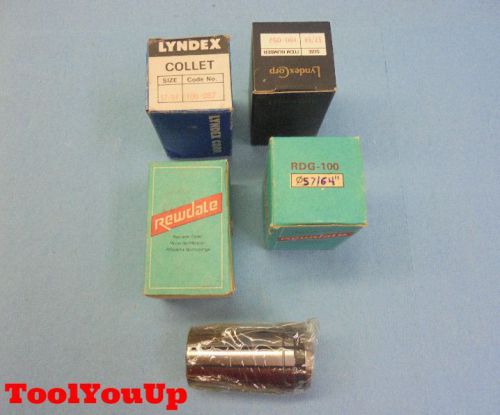 1 pc OF THE 4 PICTURED NEW REWDALE &amp; LYNDEX TG100 57/64&#034; COLLETS CNC TOOLING