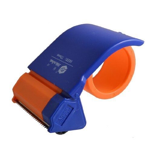 Uxcell blue orange plastic 3&#034; width packing sealing tape roll dispenser cutter for sale
