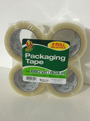 New 8 Pack Duck Clear Packaging/Shipping Tape 110 Yards Each (Total of 880 Yds )