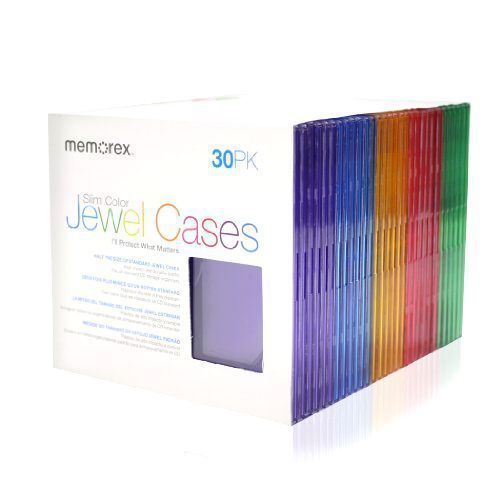 Memorex 30-pack Slim CD Jewel Case (5mm)- Assorted Colors