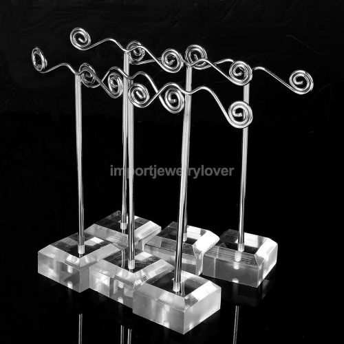 10x Acrylic Metal Earring Necklace Jewelry Display Holder Stand Hanger Rack