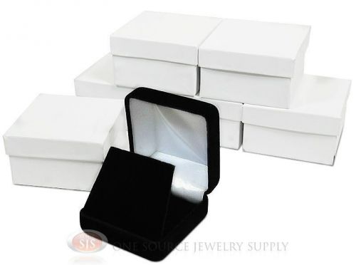 6 Piece Pendant Earring Black Velvet Jewelry Displays Boxes 2 5/8&#034;W x 2 5/8&#034;D