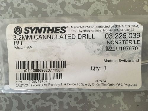 Synthes 3.2mm Cannulated Drill Bit