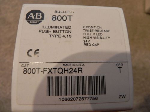ALLEN BRADLEY 800T-FXTQH24R  ILLUMINATED EMERGENCY PUSH BUTTON SWITCH AB 24V