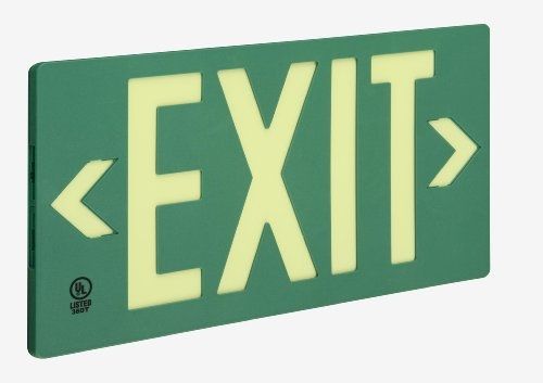 Glo brite 7040-b 8-3/2-by-15.375-inch single faced eco exit sign with frame, for sale