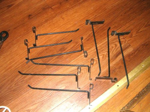 8 black clip on rod hanger devices for  display-attach to gridwall display for sale
