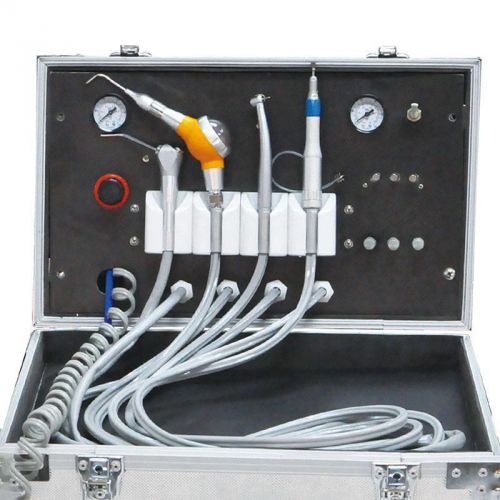 Dental Turbine Unit suitcase Suction work Air Compressor 3 SPARY Syringe 4 HOLE