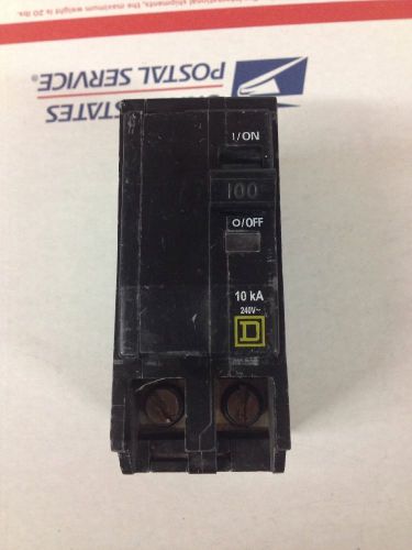USED SQUARE D QOB2100H Circuit Breaker, Bolt-On, 2 Pole, 100A
