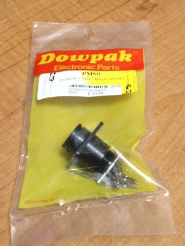 Cpc circular plastic panel mount socket w/ contacts - 9 pin - dowpak pms9 - new for sale