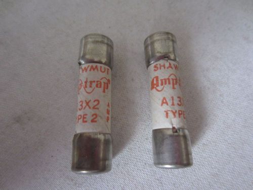 Lot of 2 Gould Shawmut A13X2 Fuses 2A 2 Amps Tested