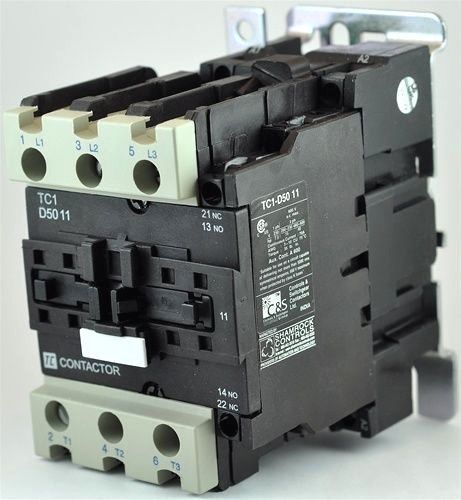 Tc1-d5011-w6 - shamrock contactor, 50 amps, 277/60 vac, 1no/1nc, non-reversing for sale