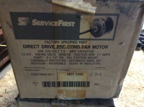 Emerson 1/2hp DC cond fan motor, #KA55HXFEH-1286, 1-ph, 400/460v, 1350/1625rpm