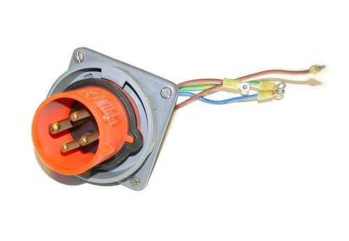 Hubbell 4-pin male inlet plug  125/250 vac 30 amp model 430b12w for sale