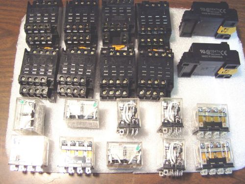 Omron relays ly4 n-d2 4pdt 24vdc 10pcs also sockets 10pcs ptf14a-e for sale