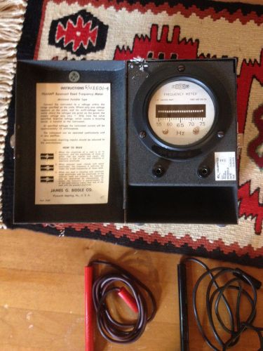 Vintage Frahm Resonant Reed Type Frequency Meter, 55-75 Hz, in Metal Enclosure