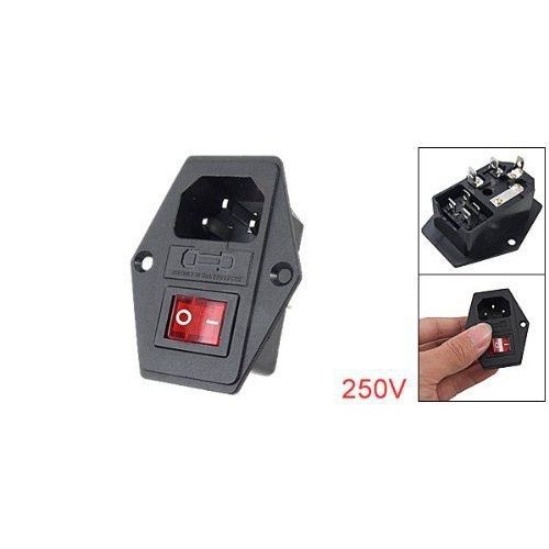 Inlet Module Plug Fuse Switch Male Power Socket 10A 250V 3 Pin IEC320 C14