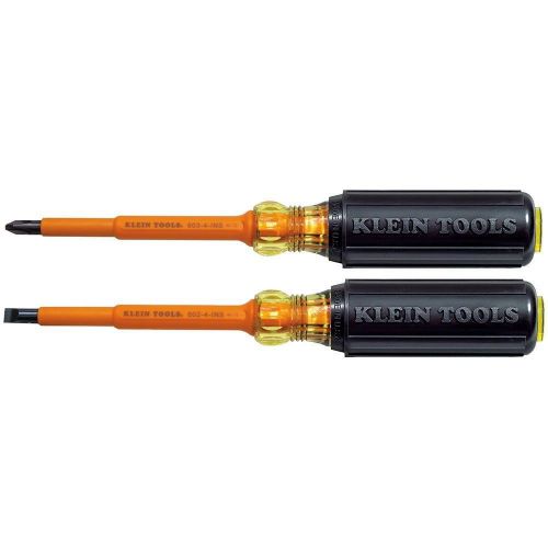 Klein tools 33532-ins heavy duty insulated 2 pc screwdriver set - new!! for sale