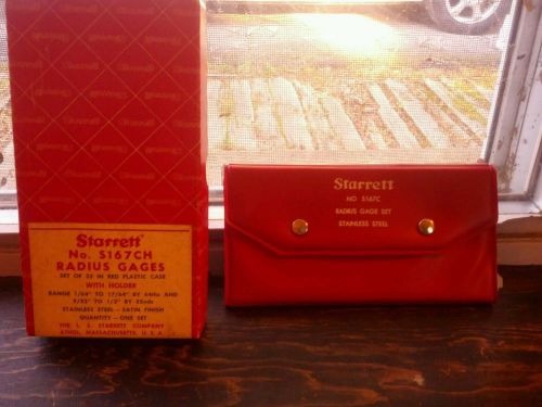 Starrett No. S167CH Radius Gauges Set of 25 with holder EXCELLENT COND ORIG BOX
