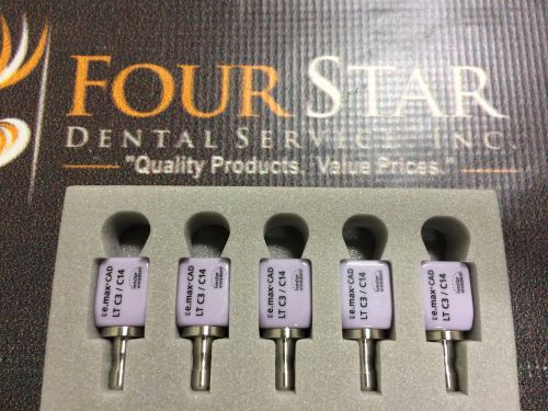 Qty. 5 lt c3 / c14 ips e.max cad dental blocks for cerec and inlab (2 notch) for sale