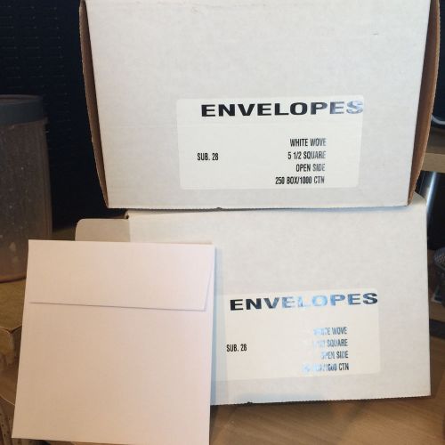 5.5 x 5.5 Square Invitation Envelopes - White (Two boxes/500 Qty.)