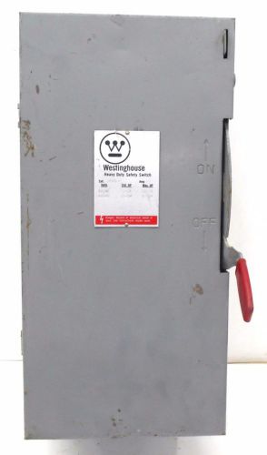 WESTINGHOUSE HFN362, HEAVY DUTY SAFETY SWITCH, 60 AMP, 600VAC, TYPE 1 ENCLOSURE