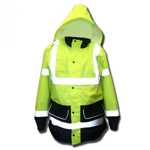 Hi-vis insulated long parka jacket class 3 meets ansi/isea 107-2010 sizes: s-5xl for sale