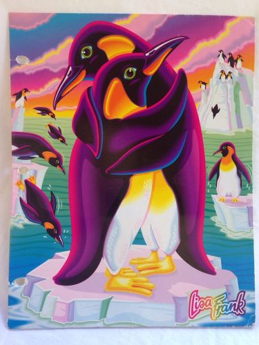Vintage Lisa Frank/3-ring Folder cute Penguins pals icebergs purple pink