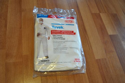 2X/3X White Tyvek Protective Coveralls Painters Suit 230 lbs to 290 lb see photo