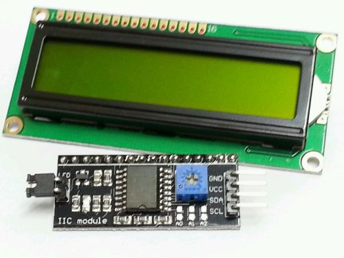 16x2 1602 yellow lcd display with iic i2c backpack arduino ships fast from usa for sale