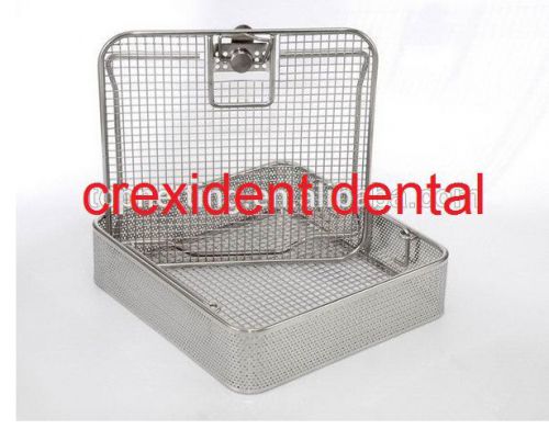 Full wire mesh medical sterilization basket with lid for sale